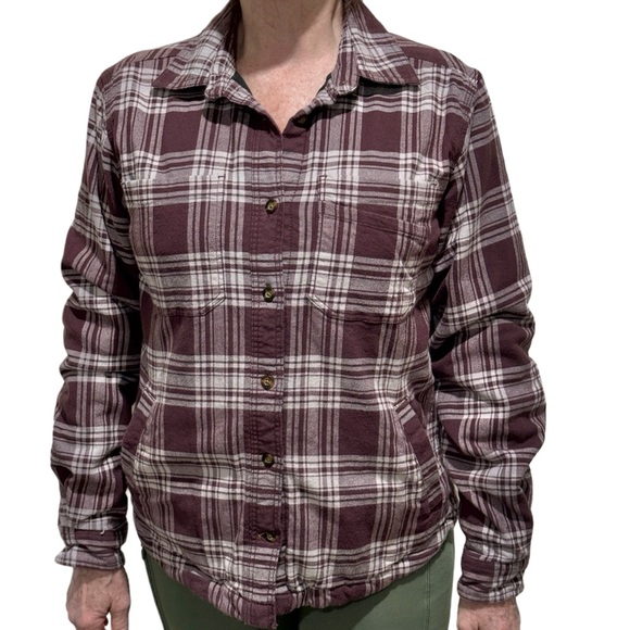 Carhartt Rugged Flex Fleece Lined Plaid Jacket Women’s XS Rich Burgundy - Picture 6 of 10